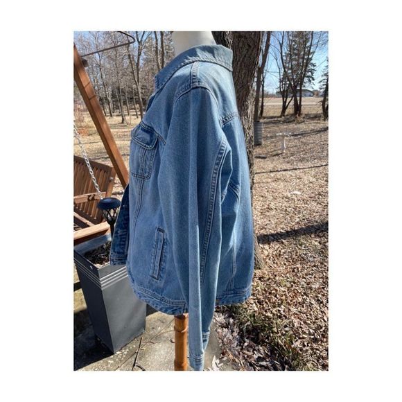 90s Cotton Ginny Plus Denim Jacket Med Wash Metal Buttons 4 Pocket Sz S - Picture 8 of 11